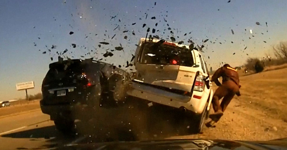 NextImg:Video Shows Oklahoma Trooper Thrown In Frightening Crash: 'Scare Of The Career'