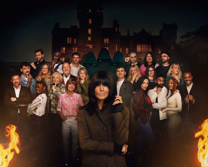 Claudia Winkleman with the cast of The Traitors season two
