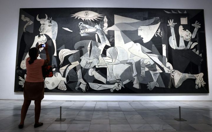Pablo Picasso's "Guernica" depicts the horrors of the Nazi German bombing of the northern Spanish town of the same name.