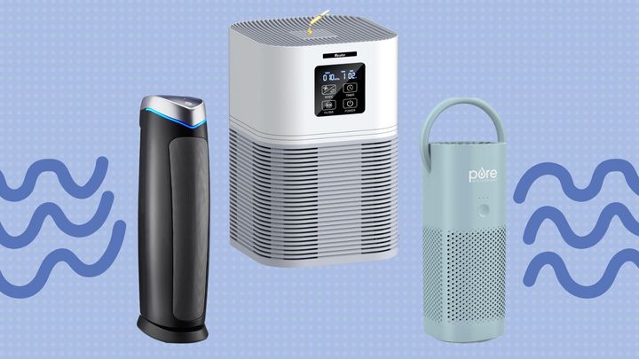 A GermGuardian air purifier, Vewior air purifier and Pure Enrichment PureZone mini portable air purifier.