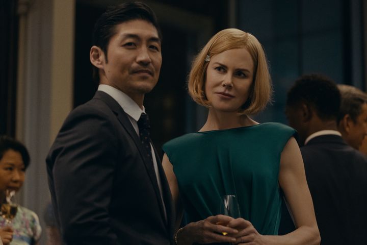 Clarke (Brian Tee) and Margaret (Kidman) in the Amazon series "Expats."