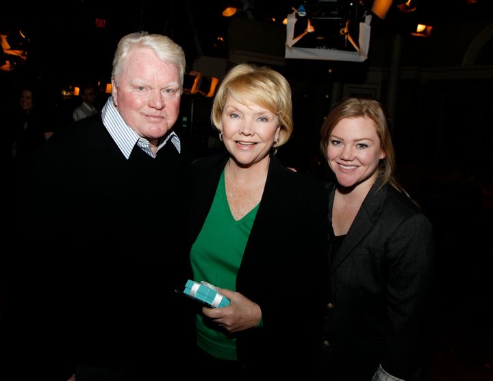 Amanda Davies, right, with her mom, Slezak, and dad, Brian Davies, at a 40th anniversary celebration for Slezak playing Victoria Lord on "One Life to Live" in 2011.