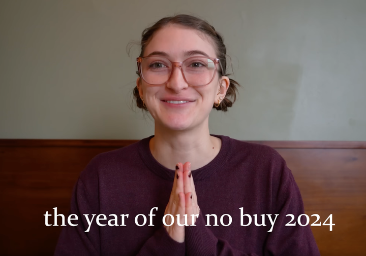 Nevitt, above, is documenting her yearlong no-buy challenge on YouTube.