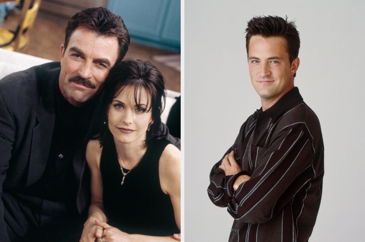 Tom Selleck, Courteney Cox and Matthew Perry in Friends