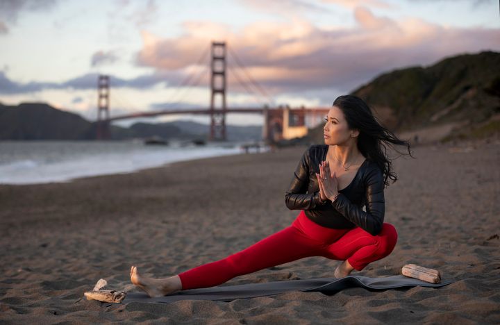 The author shortly after leaving tech sales and graduating from her 200-hour yoga teacher training in her hometown of San Francisco.
