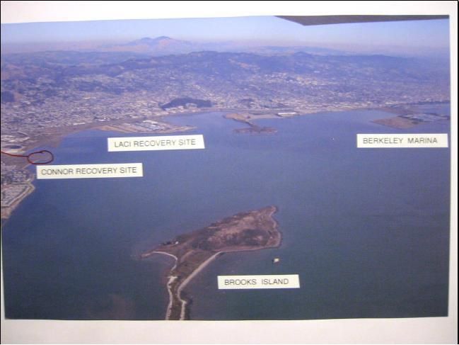 An aerial view of the San Francisco Bay shows significant locations in Scott Peterson's double murder trial.