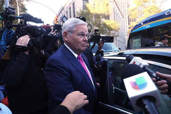 Sen. Robert Menendez (D-N.J.) departs a New York City court after pleading not guilty to new charges in October. He spent $2.3 million of his campaign funds on legal services.