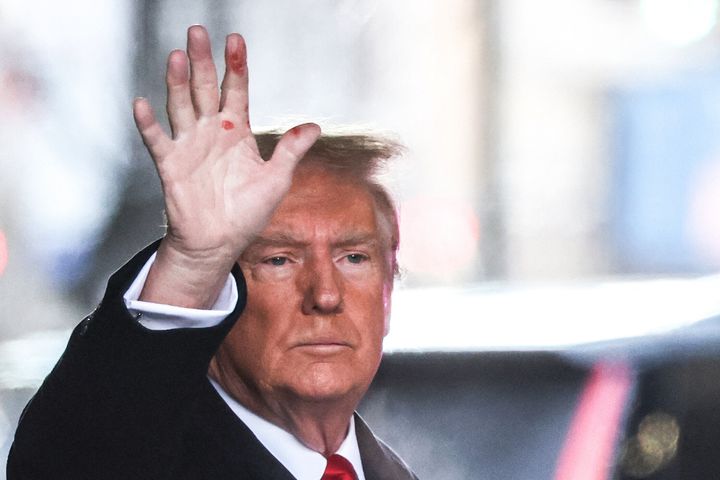 Donald Trump was pictured leaving Trump Tower on Jan. 17 with red marks on his hand.