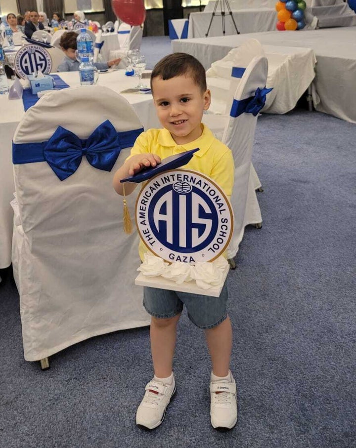 Sameer Lozon at the American International School in Gaza before the onset of the Israel-Hamas war. The 4-year-old and his parents left Gaza for Egypt on Thursday after his father paid tens of thousands of dollars to secure their exit.