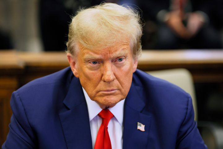 Former U.S. President Donald Trump sits in the courtroom during his civil fraud trial at New York Supreme Court on January 11, 2024 in New York City. (Photo by Michael M. Santiago/Getty Images)