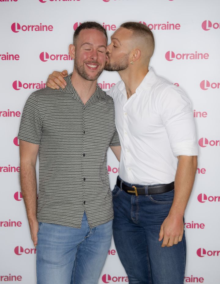 John Whaite and his new husband Paul Atkins during an appearance on Lorraine last year