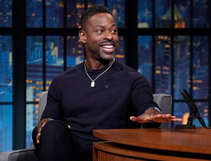 Sterling K Brown pictured on the set of Late Night With Seth Meyers