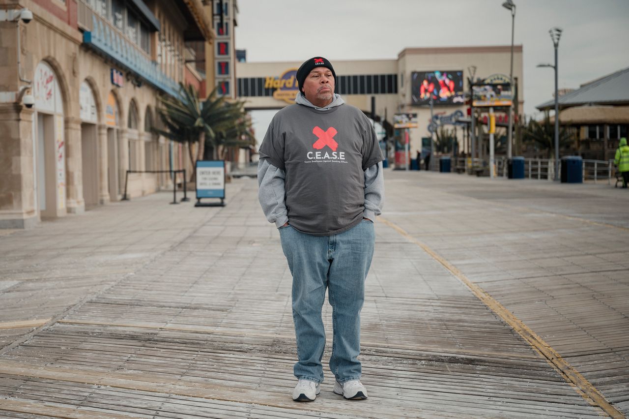 Lamont White, 61, grew up in Atlantic City and has been working in the casinos since 1985. He testified in favor of a smoking ban before state legislators.