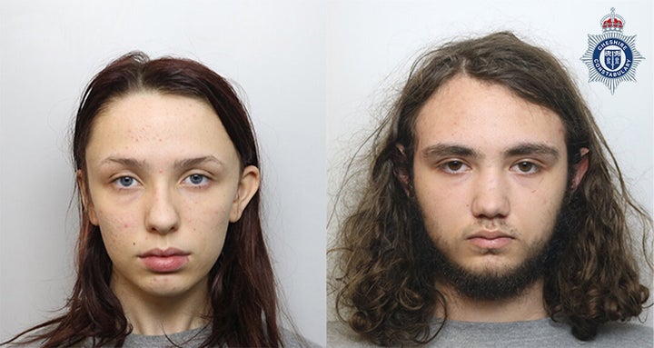 The combined mugshots of Scarlett Jenkinson and Eddie Ratcliffe, who were convicted last year in the killing of Brianna Ghey, and sentenced and named on February 2, 2024 in Manchester.