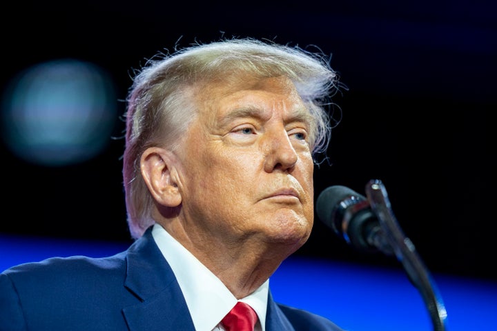 FILE - Former President Donald Trump speaks at the Conservative Political Action Conference, CPAC 2023, Saturday, March 4, 2023, at National Harbor in Oxon Hill, Md. A judge in London on Thursday, Feb. 1, 2024 threw out a lawsuit by former U.S. President Donald Trump accusing a former British spy of making “shocking and scandalous claims” that were false and harmed his reputation. Judge Karen Steyn said the case Trump filed against Orbis Business Intelligence should be dismissed. (AP Photo/Alex Brandon, File)