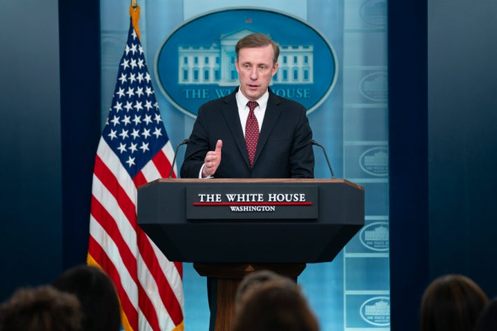 White House national security adviser Jake Sullivan speaks during a press briefing at the White House, Monday, Dec. 4, 2023, in Washington. (AP Photo/Evan Vucci)