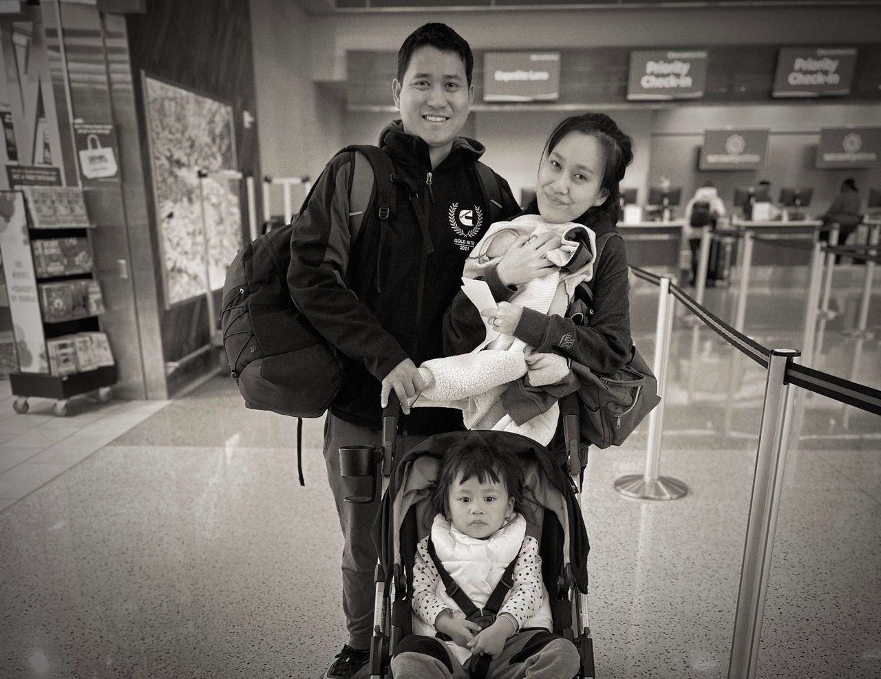 Karn and Ray Tintani with their child. 