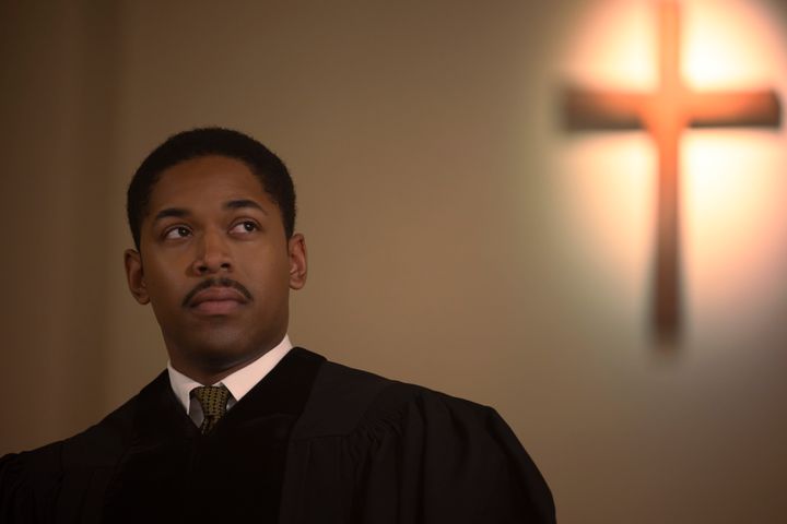 Harrison as King in "Genius: MLK/X." The actor described the civil rights icon as a "beacon of light" during the Los Angeles premiere of the series.