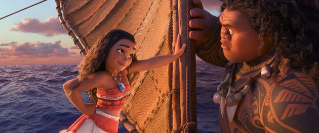 Moana and Maui in the 2016 movie