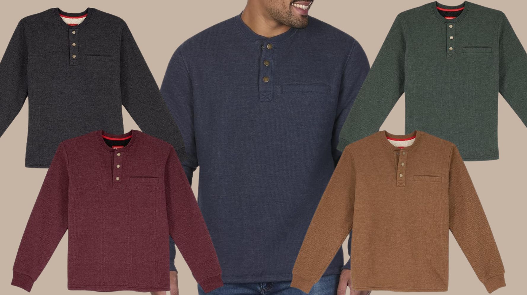 outdoor life men s long sleeve sueded henley shirt from