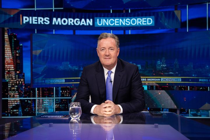 Piers Morgan on the set of his show Uncensored
