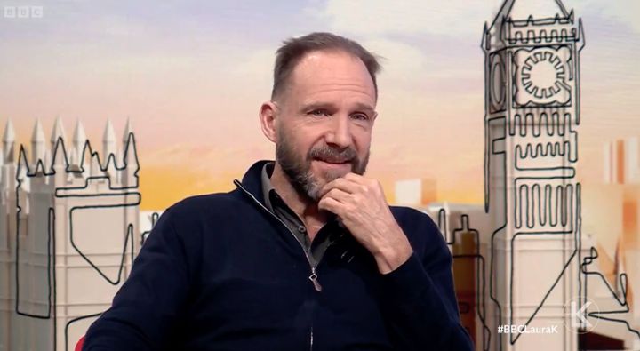 Ralph Fiennes pictured on Sunday's edition of Laura Kuenssberg