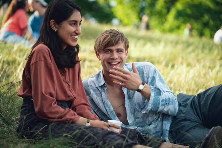 Ambika Mod and Leo Woodall in the first scene they shot together