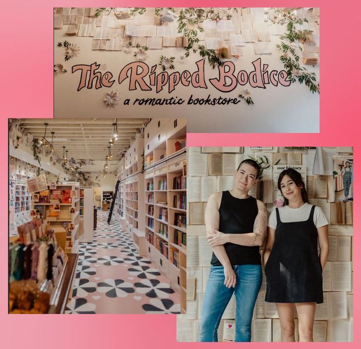 Sisters and owners Leah Koch (left) and Bea Hodges-Koch (right) at their Brooklyn, New York location of The Ripped Bodice. 