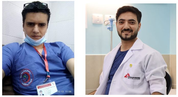 （左から）マフムード・アブ・ヌジャイラ医師とアフマド・アル・サハール医師 / 国境なき医師団提供