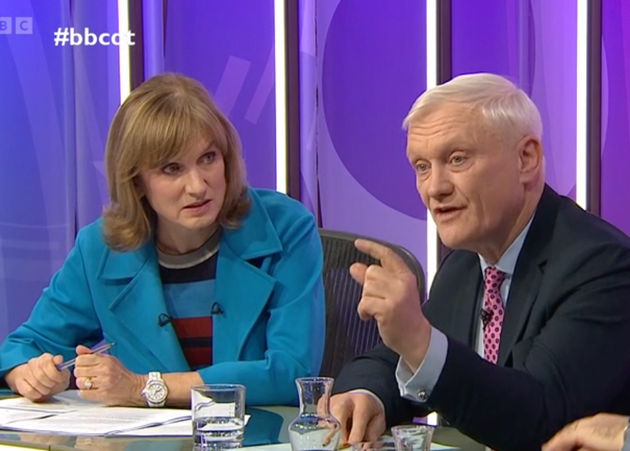 Fiona Bruce and climate minister Graham Stuart