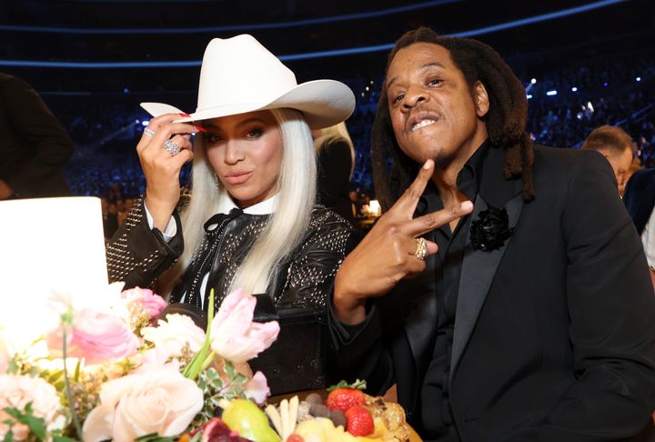 Beyoncé and Jay-Z attend the 66th GRAMMY Awards.