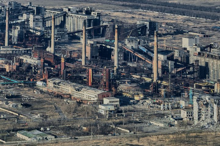 A general view of the Avdiivka Coke chemical plant on February 15, 2024 in Avdiivka district, Ukraine. 