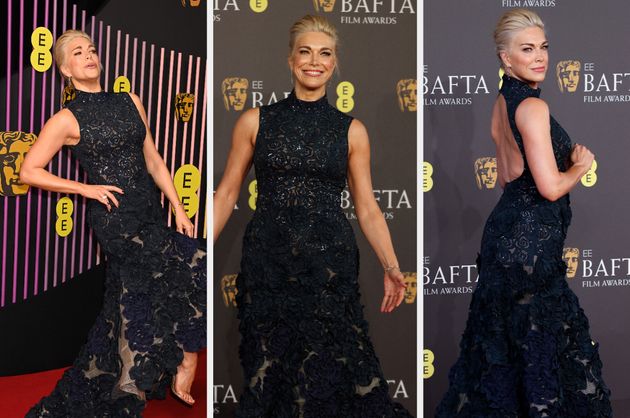 Hannah Waddingham having some fun at the Baftas