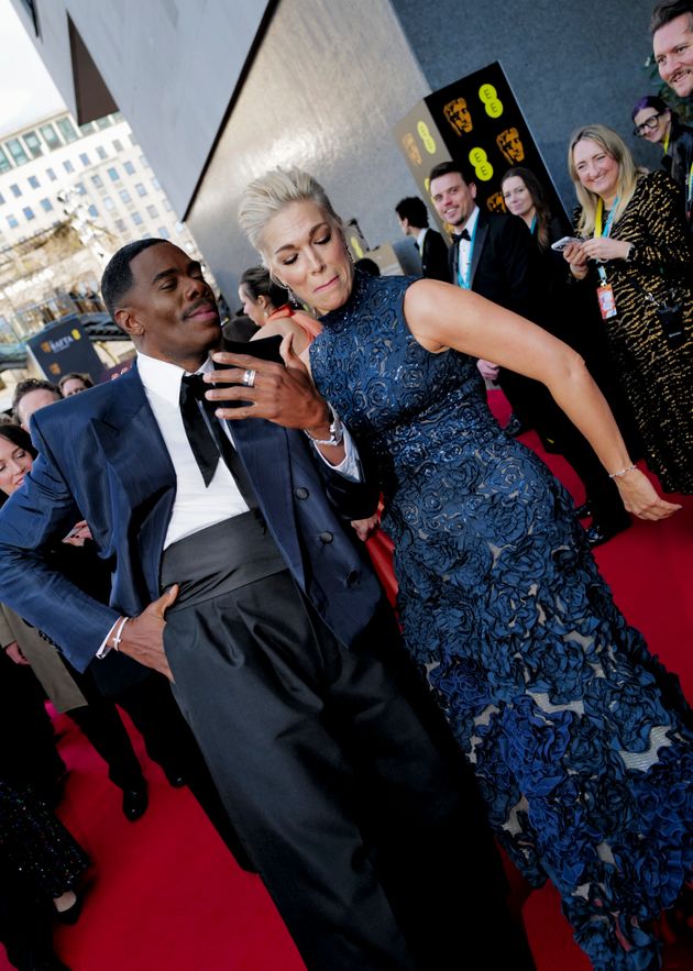 Colman Domingo and Hannah Waddingham on the Baftas red carpet