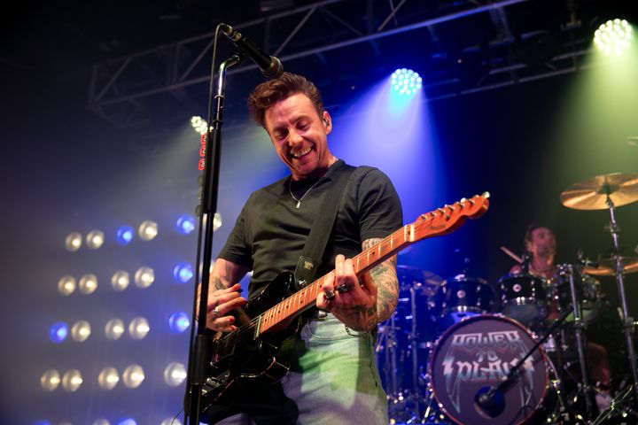 Danny on stage with McFly last year