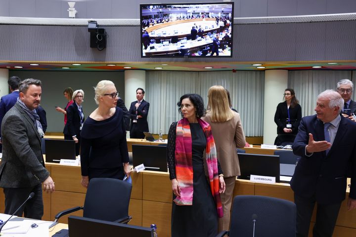 Στο Συμβούλιο των ΥΠΕΞ της ΕΕ μαζί με την υπουργό Εξωτερικών του Βελγίου Hadja Lahbib, 