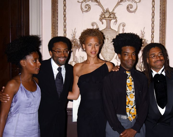 Director Spike Lee gets together with sister Joie (left), wife Tonya, and brothers Cinque (second from right) and David (right).