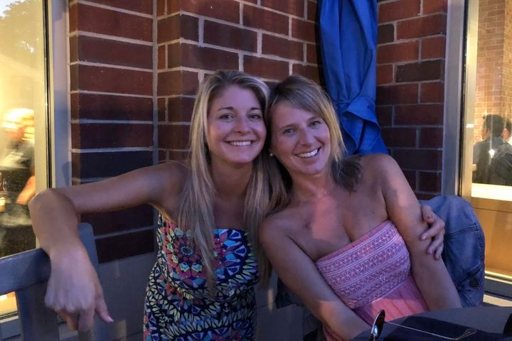 The author (left) and her sister Kim the summer before Kim passed away.