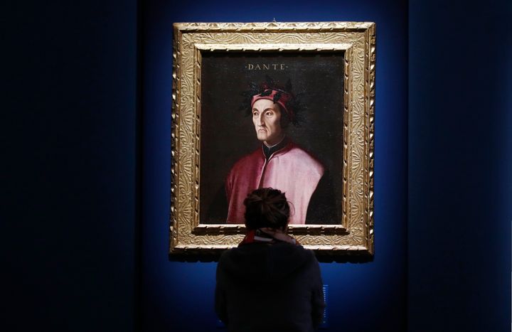 Πορτρέτο του Δάντη Αλιγκέρι, δημιουργία ανώνυμου ζωγράφου του 18ου αιώνα. (AP Photo/Antonio Calanni)