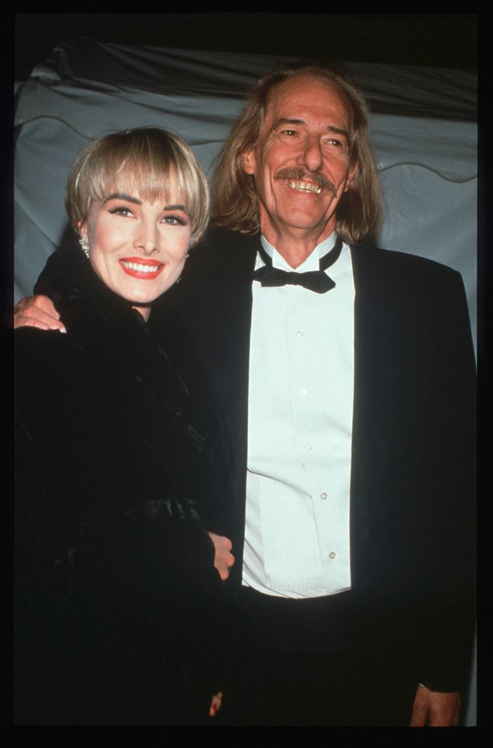 Chynna Phillips poses with dad John at the 1991 Grammy Awards.