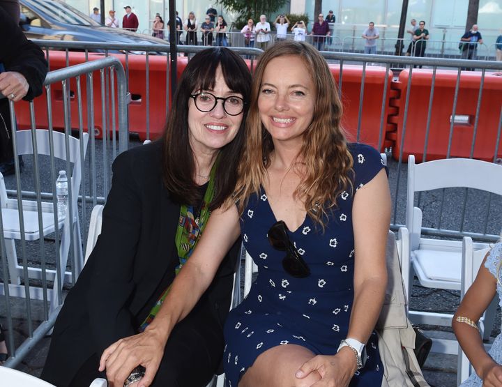 Mackenzie Phillips poses with her half sister, Bijou Phillips, at the star ceremony for "Mama Cass" Elliot on the Hollywood Walk of Fame in 2022.