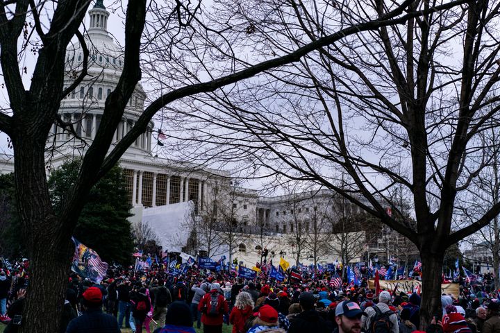 Pro-Trump supporters clash with law enforcement on the west steps of the U.S. Capitol as people gathered on the second day of pro-Trump events fueled by President Donald Trump's continued claims of election fraud on Jan. 6, 2021.