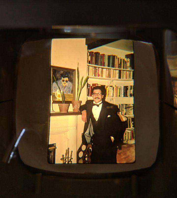 "This is an old Kodak slide of my Dad from 1979 that my Mom showed me shortly before he died in 2019 — another format in which he’ll forever be memorialized," the author writes.