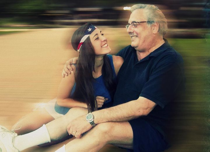 The author and her dad on the Fourth of July 2012. "This is one of my favorite memories together," she writes.