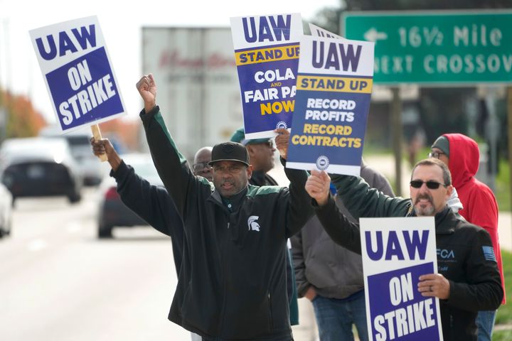 Autoworkers were among the more than half-million workers who went on strike in 2023.