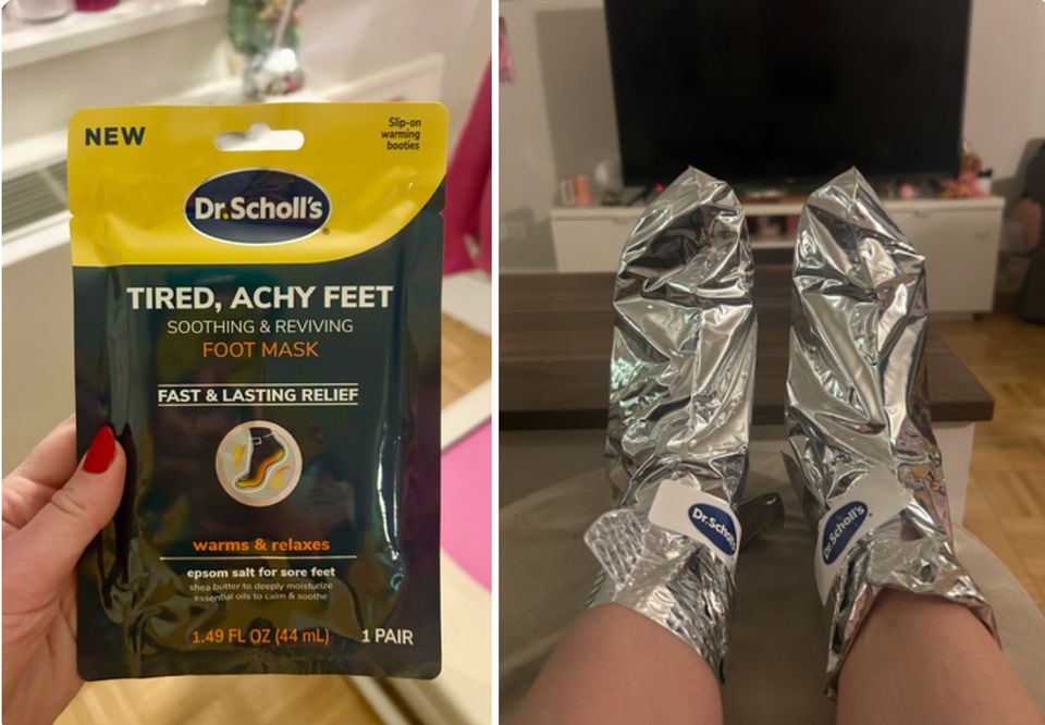Self-heating soothing foot masks made with Epsom salts, lavender and peppermint