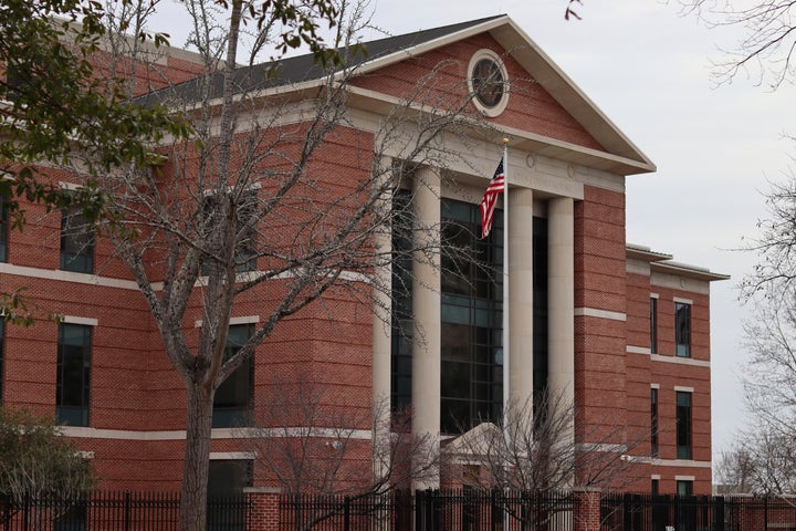 The Matthew J. Perry, Jr. Courthouse in Columbia, S.C., is seen on Friday, Feb. 9, 2024. (AP Photo/James Pollard)