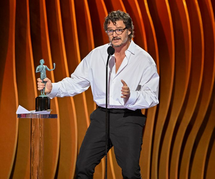 Pedro Pascal was "a little drunk" for his SAG Awards speech.