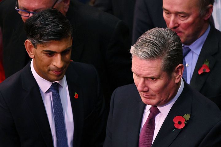 Rishi Sunak and Keir Starmer during the State Opening of Parliament last November.