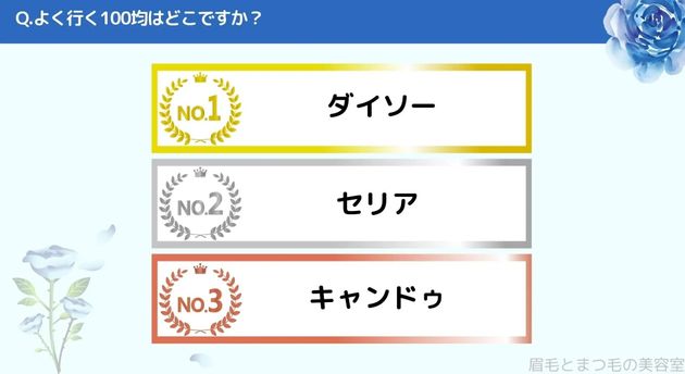 よく行く100均はどこですか？